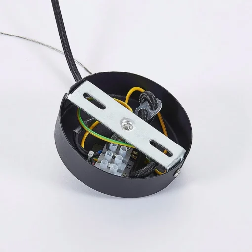 Hanglamp Jusra van zwart metaal, 1-lamp.