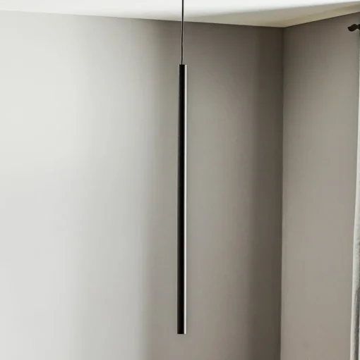 Hanglamp Las, 1-lamp, zwart, kap 75cm