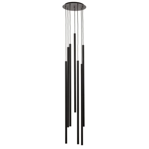 Hanglamp Laser, 7-lamps, zwart