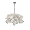 Hanglamp Leavy, chroom/wit, Ø 70 cm, kunststof