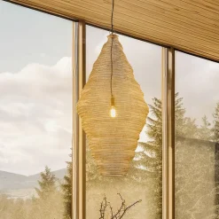 Hanglamp Lindby Eldric, Ø 46 cm, goudkleurig, ijzer, E27