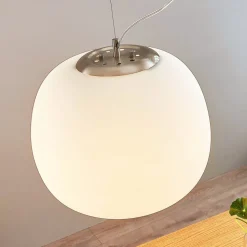 Hanglamp Lindby Ginevra, Ø 38 cm, wit, glas, E27