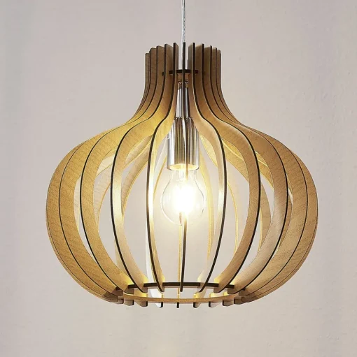 Hanglamp Lindby Sina, Ø 35 cm, hout, E27