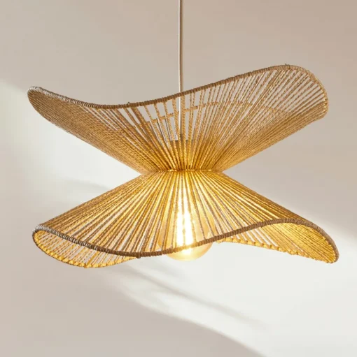 Hanglamp Lindby Valdorin, beige, papier, Ø 40 cm, E27