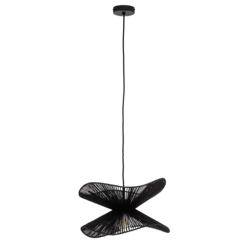 Hanglamp Lindby Valdorin, zwart, papier, Ø 40 cm, E27
