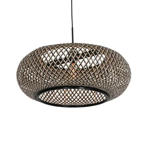 Hanglamp Maze, zwart-naturel