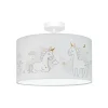 Hanglamp Mila, Ø 35 cm, stof, eenhoorns, E27
