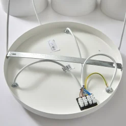 Hanglamp Noak 3-lamps rond wit/hout naturel