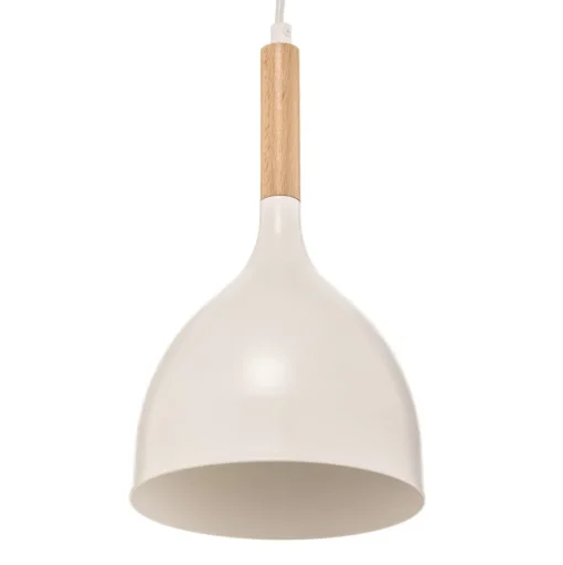 Hanglamp Noak, wit/hout naturel, 4-lamps lang
