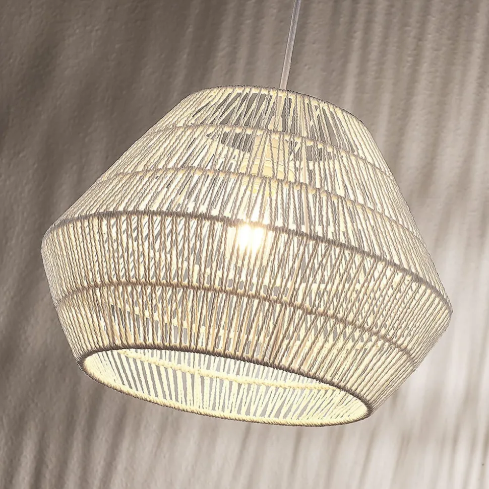 Hanglamp Ottavio van papieren vlechtwerk, wit