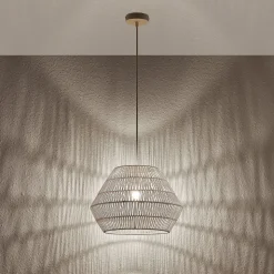 Hanglamp Ottavio van papieren vlechtwerk, wit