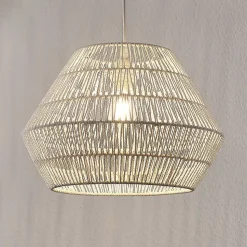 Hanglamp Ottavio van papieren vlechtwerk, wit