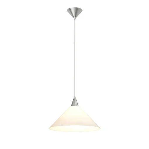 Hanglamp Petra, wit, glas, Ø 40 cm, kegel, E27