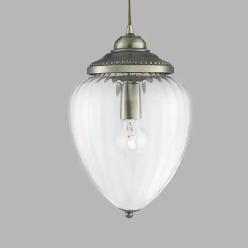 Hanglamp Pineapple, messing antiek