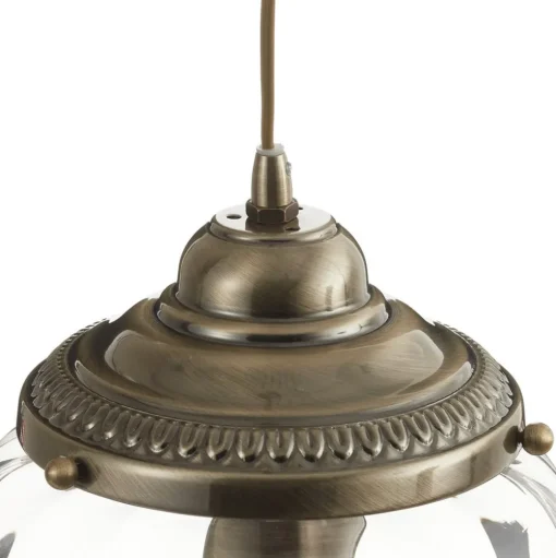 Hanglamp Pineapple, messing antiek