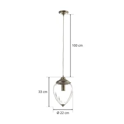 Hanglamp Pineapple, messing antiek