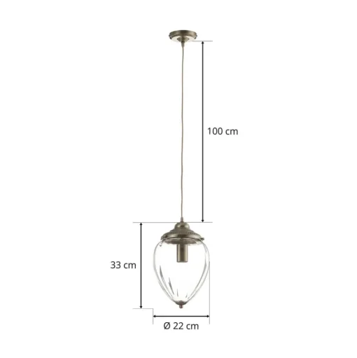 Hanglamp Pineapple, messing antiek