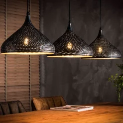 Hanglamp Punchray, 3-lamps trechtervormig