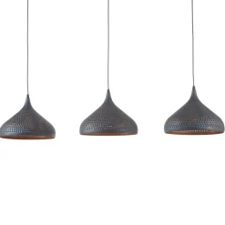 Hanglamp Punchray, 3-lamps trechtervormig