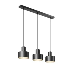 Hanglamp Rif, lineair 3-lamps, zwart