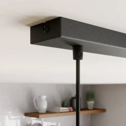 Hanglamp Rif, lineair 2-lamps, zwart