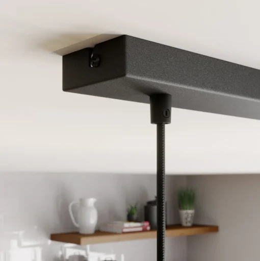 Hanglamp Rif, lineair 2-lamps, zwart