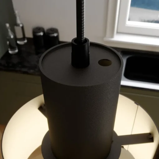 Hanglamp Rif, rond, 3-lamps, zwart