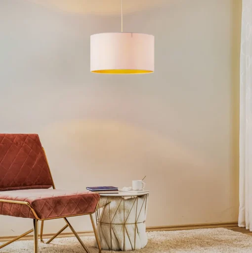 Hanglamp Roller, wit/goud, Ø 45 cm