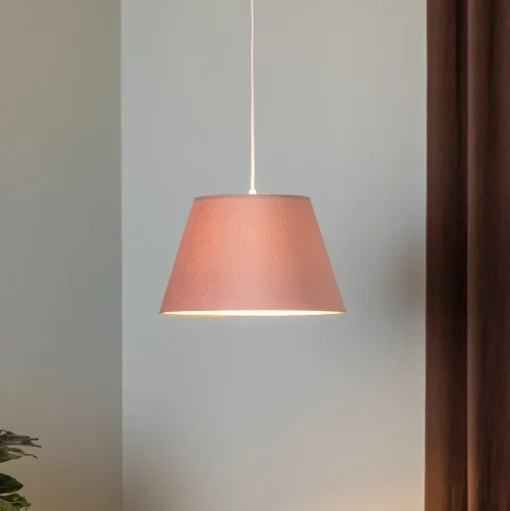 Hanglamp Rosabelle, kegelvormig, roze, 1-lamp.
