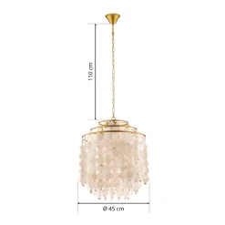 Hanglamp Ruben met kap van parelmoer schijven