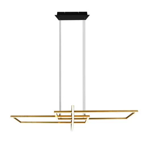 Hanglamp Salinas, messingkleurig, metaal, 110 cm lang