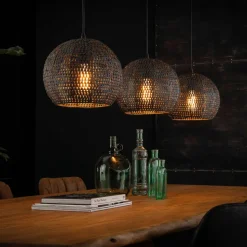 Hanglamp Setengah 3-lamps, kappen rond