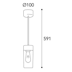 Hanglamp Silindar 3358, messing antiek/helder