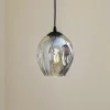 Hanglamp Starla, glas grafiet, 1-lamp rond