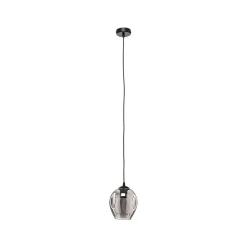 Hanglamp Starla, glas grafiet, 1-lamp rond
