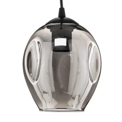 Hanglamp Starla, glas grafiet, 1-lamp rond