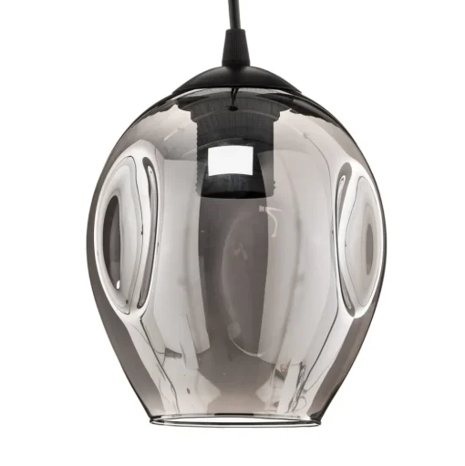 Hanglamp Starla, glas grafiet, 1-lamp rond