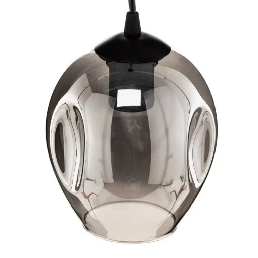 Hanglamp Starla, glas grafiet, 1-lamp rond
