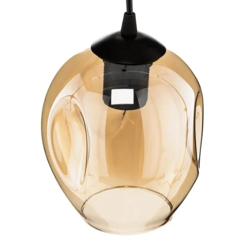 Hanglamp Starla 1-lamp, glazen kap amber
