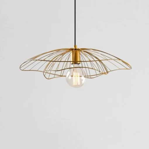 Hanglamp Tel 6502, goudkleurig, metaal, Ø 50 cm