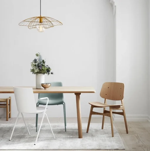 Hanglamp Tel 6502, goudkleurig, metaal, Ø 50 cm