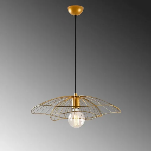 Hanglamp Tel 6502, goudkleurig, metaal, Ø 50 cm
