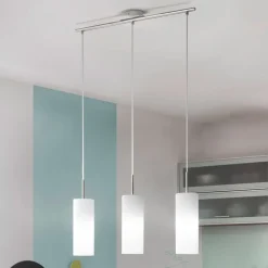 Hanglamp Troy, mat nikkel/gesatineerd, 3-lamps