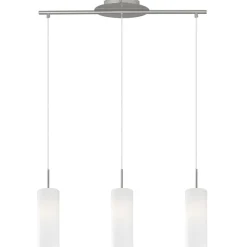 Hanglamp Troy, mat nikkel/gesatineerd, 3-lamps