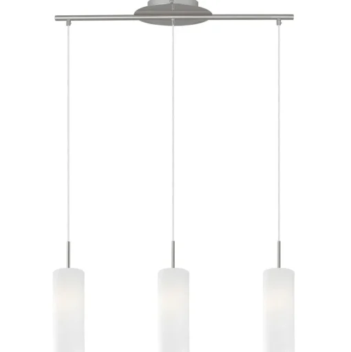 Hanglamp Troy, mat nikkel/gesatineerd, 3-lamps