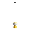 Hanglamp Ulia, geel/grijs, metalen kap