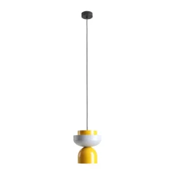Hanglamp Ulia, geel/grijs, metalen kap
