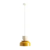 Hanglamp Uto, geel/crème, metalen kap