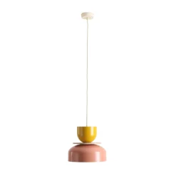 Hanglamp Uto, koraal/geel, metalen kap