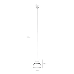 Hanglamp Uto, koraal/geel, metalen kap